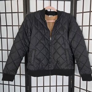 Alyned Together Black and Tan Quilted Sherpa Reversible Jacket